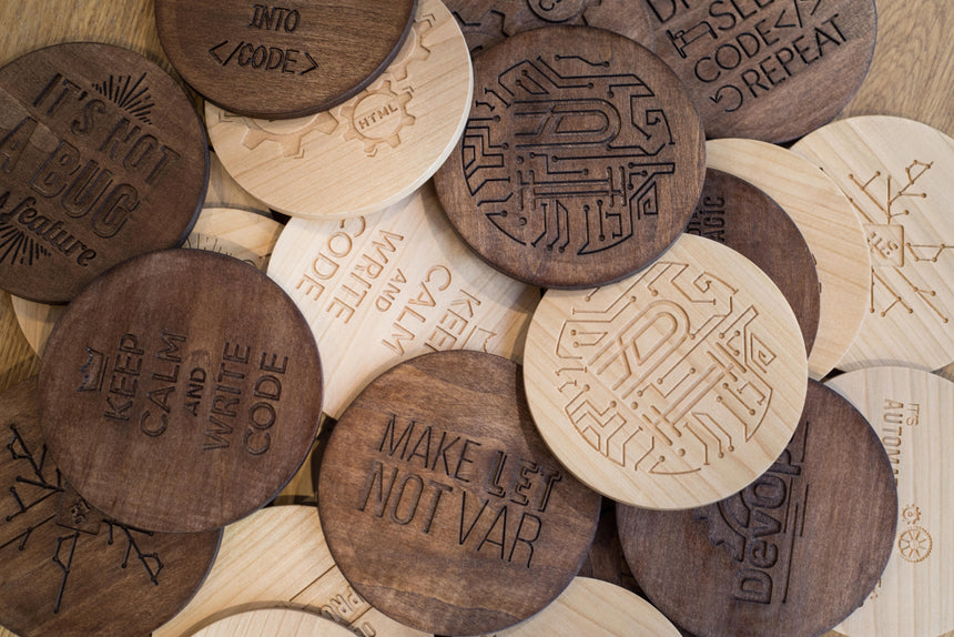 Keep calm and write code | Wooden coaster
